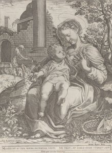 The Holy Family in Egypt, with Joseph as a Carpenter in the Background