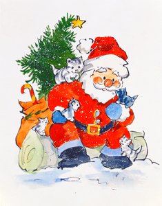Father Christmas and Kittens