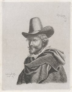 Portrait of Peter Paul Rubens with Cloak and High Hat by Diederik Jan Singendonck