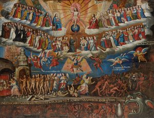 The Last Judgement, Cuzco School by Diego Quispe Tito