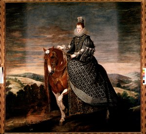 Equestrian Portrait of Queen Margarita of Austria by Diego Velázquez