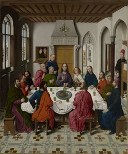 The Gathering of Manna and Passover, The Last Supper, The Meeting of Abraham and Melchizedek and Elijah Awakened by the Angel by Dieric Bouts