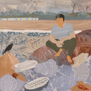 Beach huts & fossils