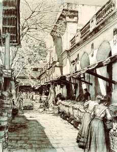 The square of the market of Saint Catherine in Barcelona