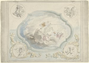 Design for a Ceiling Painting with Charitas and Pax by Dionys van Nijmegen