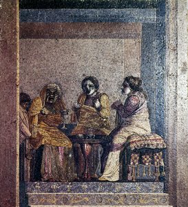 Roman Mosaic of Scene from Play with Masked Actors by Dioscurides of Samos