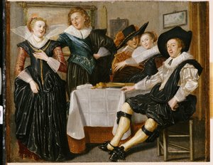 A Merry Company in an Interior