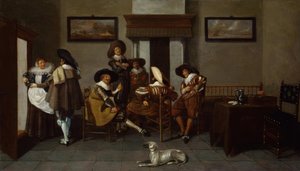 Elegant Men and a Maid