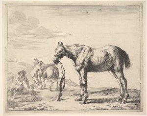 Horse Bound to a Post, Turned Left