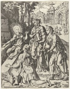 Holy Women at the Tomb (Fall and Redemption of Humanity through the Life and Passion of Christ) (series title) by Dirck Volckertsz. Coornhert (attributed to)