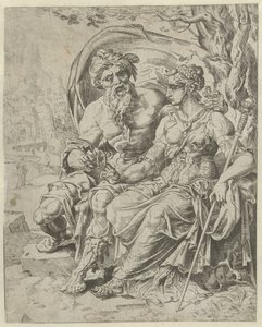 Judah Gives Tamar the Pledge (History of Judah and Tamar) by Dirck Volckertsz. Coornhert (attributed to)