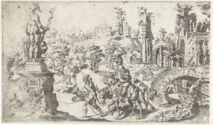 Flight into Egypt by Dirck Volckertsz. Coornhert (attributed to)