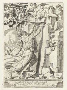 Man Carried Away by Blind Desire and Hope for Wealth (Futility of Hope for Money) by Dirck Volckertsz. Coornhert