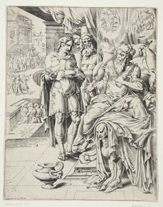 Joseph Interpreting the Dreams of the Pharaoh by Dirck Volckertsz. Coornhert