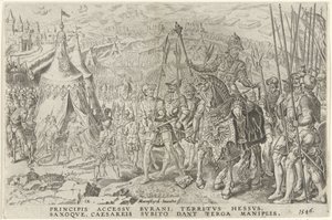Imperial Camp at Ingolstadt, 1546, Victories of Charles V (series title) by Dirck Volckertsz. Coornhert