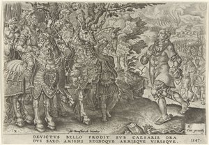 Surrender of the Duke of Saxony on the Battlefield of Mühlberg, 1547 Victories of Charles V (series title) by Dirck Volckertsz. Coornhert