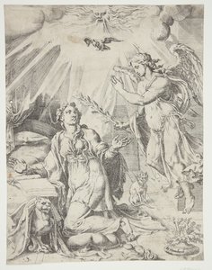 The Annunciation by Dirck Volckertsz. Coornhert