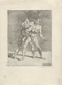 Two Wrestlers (Worstelaars) by Dirck Volckertsz. Coornhert