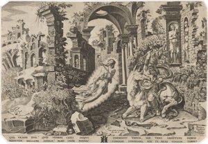 Balaam and the Angel by Dirck Volckertz Coornhert, after Maerten van Heemskerck