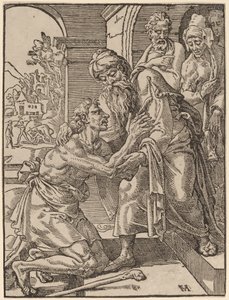 The Return of the Prodigal Son by Dirck Volckertz Coornhert after Maerten van Heemskerck