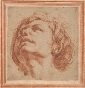 Head Study of a Young Man Looking Upward by Dirk Helmbreker