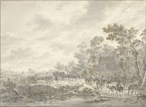 An Army Marches Through a Village by Dirk Langendijk