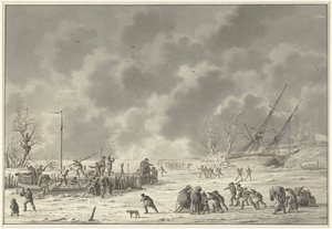 Flight of the Landzaten to Texel, January 1795 by Dirk Langendijk