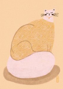 Cozy Cat in Sweater by Dirkie Nell