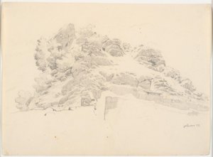 Cliff Scene with a Painter under a Parasol by Ditlev Blunck