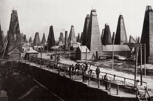 Oil wells at Baku on the Caspian Sea, Russia, c1890 by Dmitri Ivanovich Yermakov