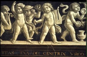 Frieze of Cherubs, from the Birth of the Virgin (detail) by Domenico Ghirlandaio