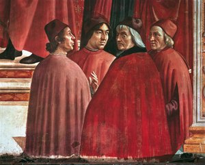 Stories of the Virgin Mary: Annunciation to Zacharias (detail) by Domenico Ghirlandaio