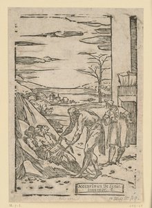 The Metals are Transported for Processing. Hephaestus (Vulcan) Brings the Metals Still Bundled on the Mountain to the Forge. From the Series "De re metallica".