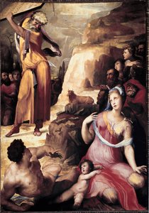 Moses Breaking the Tables of the Law by Domenico Beccafumi