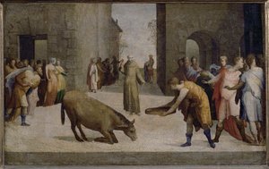 Saint Anthony of Padua and the Miracle of the Mule by Domenico Beccafumi