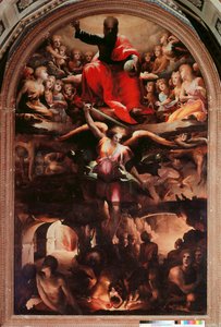 Saint Michael Chasing Rebel Angels by Domenico Beccafumi