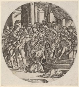 Beheading of Saint Catherine by Domenico Campagnola