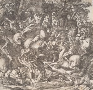 Cavalry Battle by Domenico Campagnola