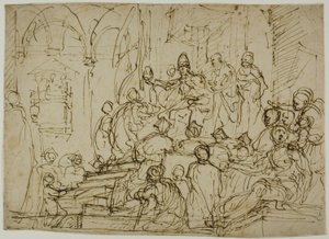 Enthroned King with Attendants by Domenico Cresti
