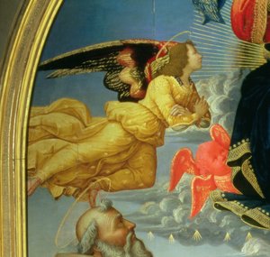 Christ in Glory with St. Benedict, St. Romuald, St. Attinia, St. Grecinia and the Donor, Abbot Buonvicini (detail)