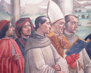 The Death of St. Francis, scene from the Cycle of the Life of St. Francis of Assisi, 1486 (detail) by Domenico Ghirlandaio