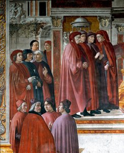 The Announcement Made in Zechariah (detail) by Domenico Ghirlandaio