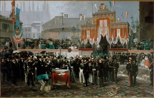 Ceremony for the cornerstone of Vittorio Emanuele II gallery by Domenico Induno