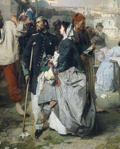 News of the Peace of Villafranca (detail) by Domenico Induno