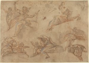 Allegorical Figures Seen from Below