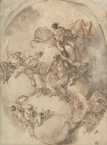 Study for Ceiling: Apollo and Other Figures by Domenico Mondo