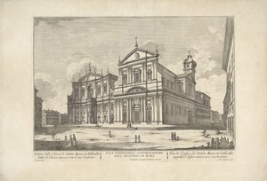 Chiesa Nuova in Rome (title on object: View of the Church of Santa Maria in Vallicella called the New Church with its Oratory) by Domenico Montaigù