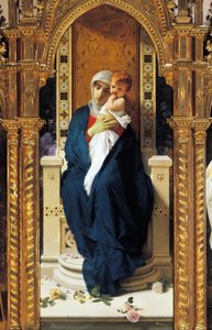 Tryptych of Madonna of Roses, by Domenico Morelli (detail) by Domenico Morelli