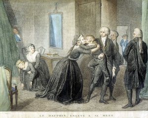 The Louis dolphin kidnapped from his mother Marie Antoinette (in their Temple prison), July 1 by Domenico Pellegrini