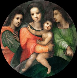Madonna and Child with Two Angels by Domenico Puligo